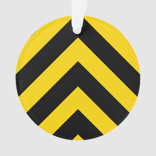 Bold Highway Traffic Bumble Bee Chevrons Ornament (voorkant)