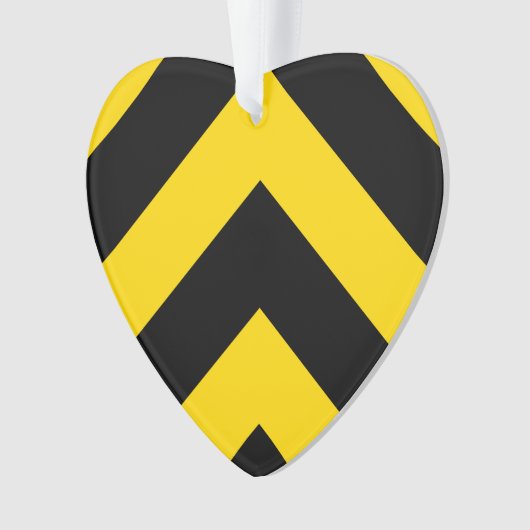 Bold Highway Traffic Bumble Bee Chevrons Ornament (voorkant)