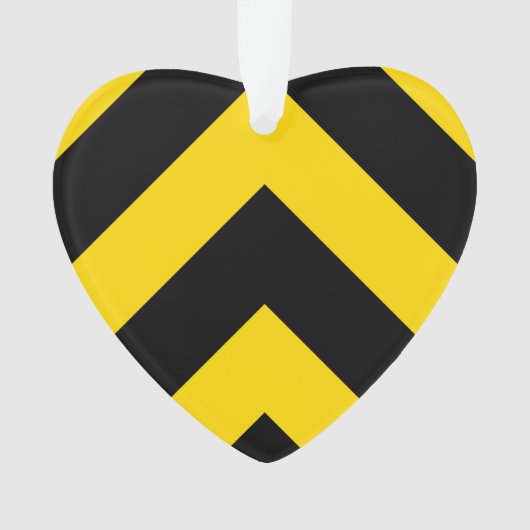 Bold Highway Traffic Bumble Bee Chevrons Ornament (voorkant)