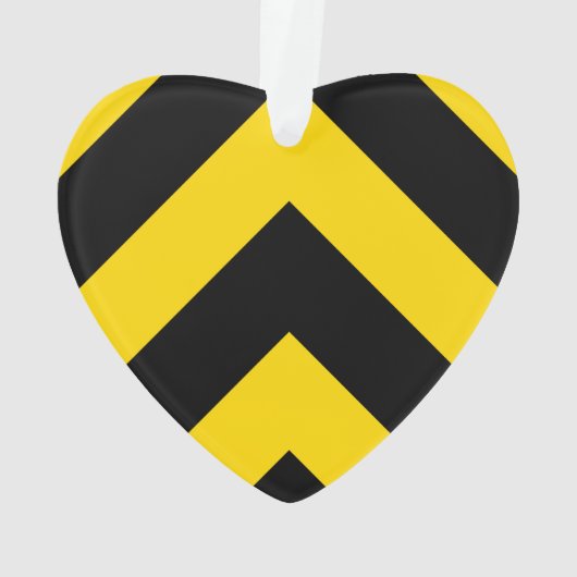 Bold Highway Traffic Bumble Bee Chevrons Ornament (achterkant)