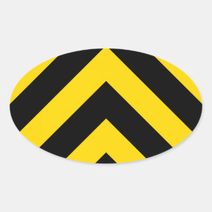 Bold Highway Traffic Bumble Bee Chevrons Ovale Sticker