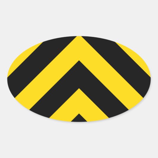 Bold Highway Traffic Bumble Bee Chevrons Ovale Sticker (Voorkant)