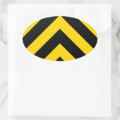 Bold Highway Traffic Bumble Bee Chevrons Ovale Sticker (Tas)