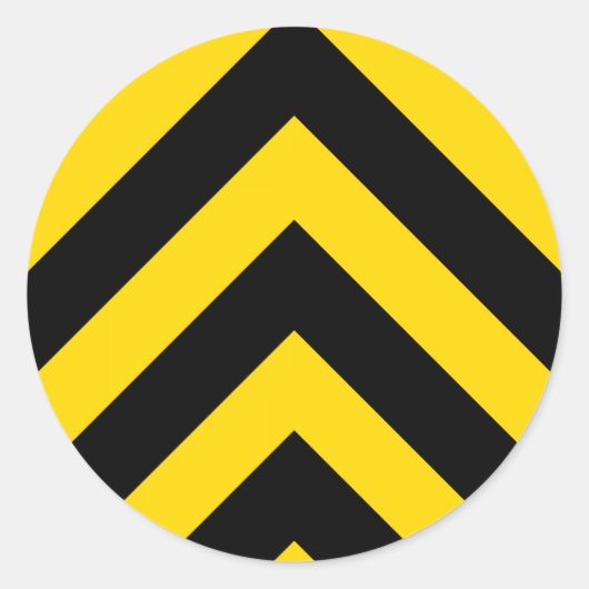Bold Highway Traffic Bumble Bee Chevrons Ronde Sticker (Voorkant)