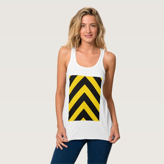 Bold Highway Traffic Bumble Bee Chevrons Tanktop (Volledige Voorkant)