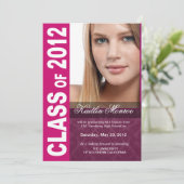 Bold, Hip 2012 Graduation Photo Announcement Aankondiging (Staand voorkant)