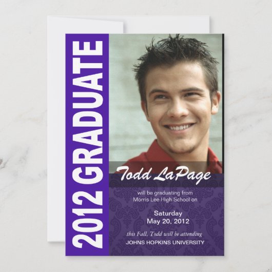 Bold, Hip 2012 Graduation Photo Announcement Aankondiging (Voorkant)