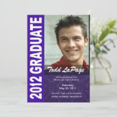 Bold, Hip 2012 Graduation Photo Announcement Aankondiging (Staand voorkant)