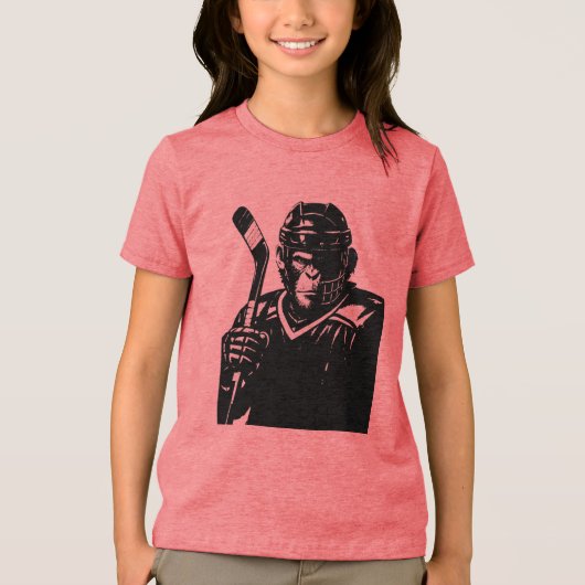 Bold Hockey Monkey  Tri-Blend Shirt (Voorkant)