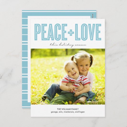 BOLD Holiday Photo Cards Postcard Feestdagenkaart (Voorkant / Achterkant)