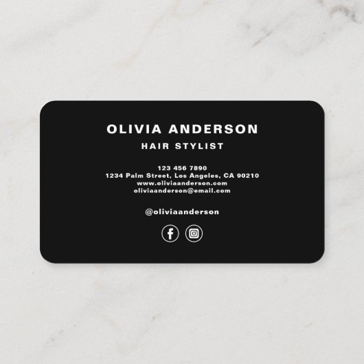 Bold Hot Pink Hair Stylist Modern Visitekaartje (Achterkant)