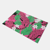 Bold Hot Pink Leopard Tropical Jungle Seamless Pat Deurmat (Schuin)