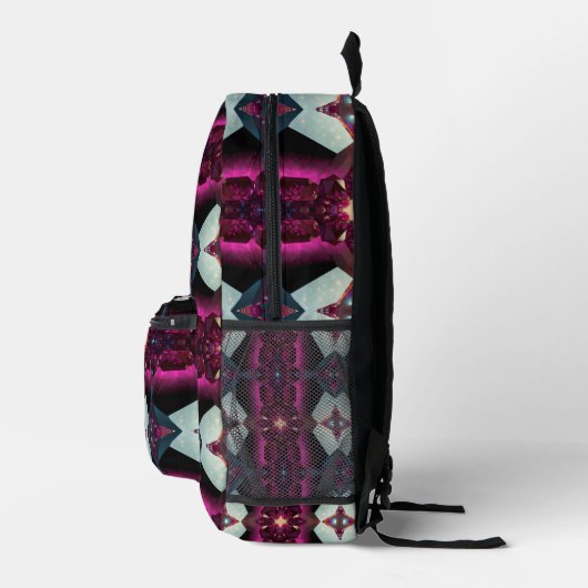 Bold Hot Pink Magenta Abstract Geometric Pattern  Bedrukte Rugzak (Rechts)