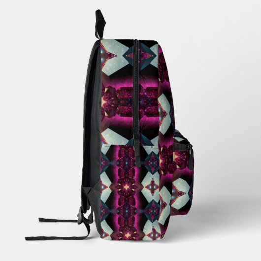 Bold Hot Pink Magenta Abstract Geometric Pattern  Bedrukte Rugzak (Links)