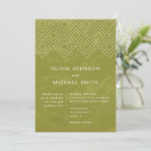 Bold Hues Chartreuse Marmer Wedding Invitation Kaart (Staand voorkant)