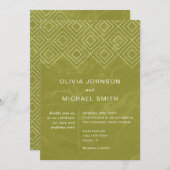 Bold Hues Chartreuse Marmer Wedding Invitation Kaart (Voorkant / Achterkant)