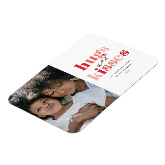 Bold Hugs en Kisses Photo Valentijnsdag Magneet (Linkerzijde)