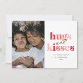 Bold Hugs en Kisses Photo Valentijnsdag Notitiekaartje (Voorkant)