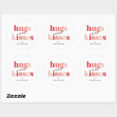 Bold Hugs en Kisses Valentijnsdag Ronde Sticker (Vel)