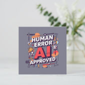 Bold “Human Error, AI Approved” Digital Art Feestdagenkaart (Staand voorkant)