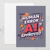 Bold “Human Error, AI Approved” Digital Art Feestdagenkaart (Voorkant / Achterkant)