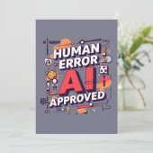 Bold “Human Error, AI Approved” Digital Art Feestdagenkaart (Staand voorkant)