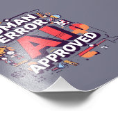 Bold “Human Error, AI Approved” Digital Art Foto Afdruk (Hoek)