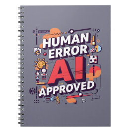 Bold “Human Error, AI Approved” Digital Art Notitieboek