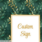 Bold Hunter Green Gold Greenery Huwelijk Custom Poster