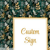 Bold Hunter Green Gold Greenery Huwelijk Custom Poster