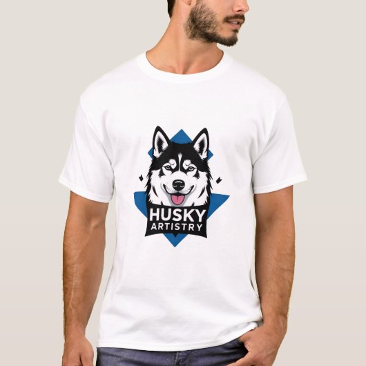 – Bold Husky Dog Graphic T-shirt (Voorkant)