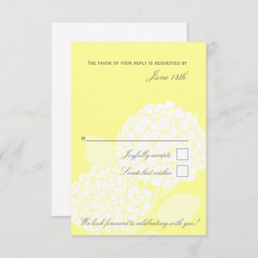 Bold Hydrangea RSVP kaart (Voorkant / Achterkant)