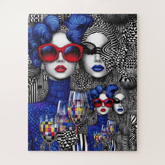 Bold Illusions: De kunst van de Glam en Geometrie Legpuzzel (Verticaal)