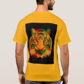 Bold in Yellow: Lion Logo T-shirt voor de felle ge (Achterkant)