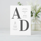 Bold Initialen Weddenschap Aankondiging (Staand voorkant)