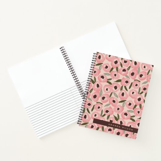 Bold Inky Floral Pattern | Hand-Drawn Botanical Notitieboek (Binnen)