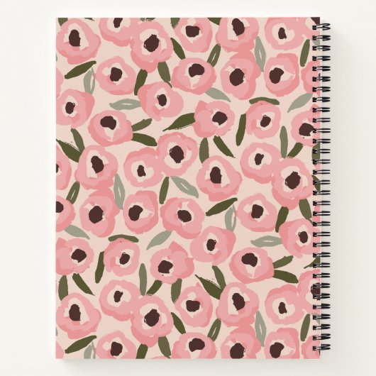 Bold Inky Floral Pattern | Hand-Drawn Botanical Notitieboek (Achterkant)