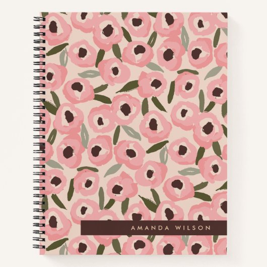 Bold Inky Floral Pattern | Hand-Drawn Botanical Notitieboek (Voorkant)
