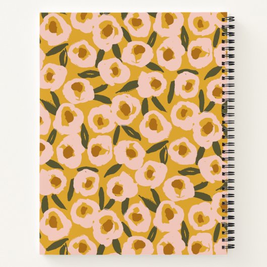 Bold Inky Floral Pattern | Hand-Drawn Botanical Notitieboek (Achterkant)