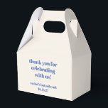 Bold Ivory Blue Custom Schattige Bat Mitzvah Dank  Bedankdoosjes<br><div class="desc">Vet Typografie Ivoor Blauw Aangepaste Schattige Vleermuis Mitzvah Dank u Favor Box</div>
