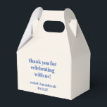Bold Ivory Blue Custom Schattige Bat Mitzvah Dank  Bedankdoosjes<br><div class="desc">Vet Typografie Ivoor Blauw Aangepaste Schattige Vleermuis Mitzvah Dank u Favor Box</div>