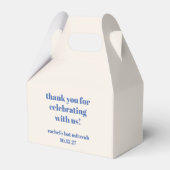 Bold Ivory Blue Custom Schattige Bat Mitzvah Dank  Bedankdoosjes (Voorkant Zijde)