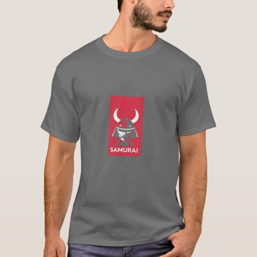 Bold Japanese Samurai Helmet Graphic T-shirt (Voorkant)