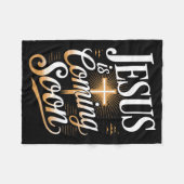 Bold Jesus Is Coming Soon Christian Apparel Fleece Deken (Voorkant (Horizontaal))