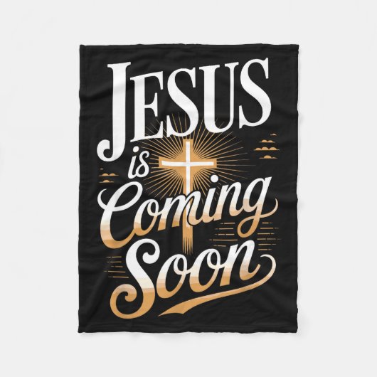 Bold Jesus Is Coming Soon Christian Apparel Fleece Deken (Voorkant)