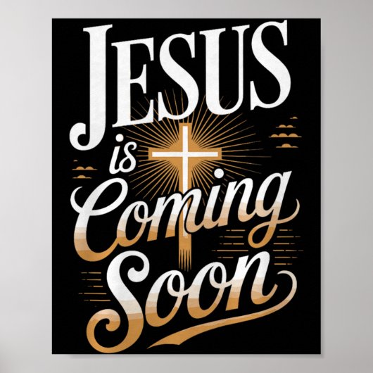 Bold Jesus Is Coming Soon Christian Apparel Premiu Poster (Voorkant)