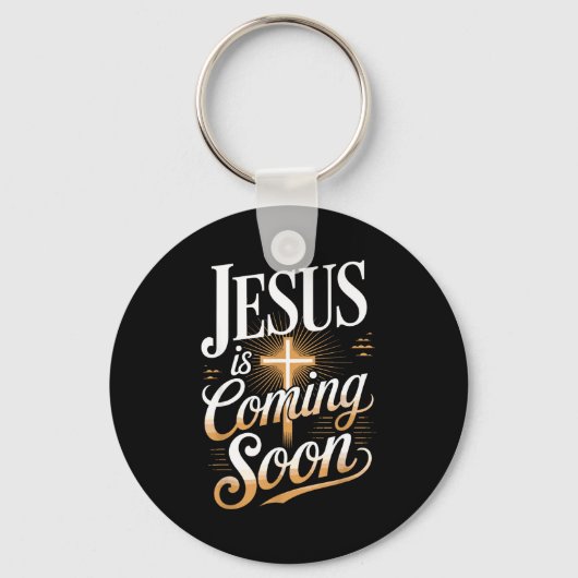 Bold Jesus Is Coming Soon Christian Apparel Sleutelhanger (Voorkant)