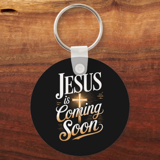 Bold Jesus Is Coming Soon Christian Apparel  Sleutelhanger (Voorkant)