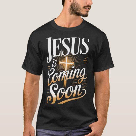 Bold Jesus Is Coming Soon Christian Apparel  T-shirt (Voorkant)
