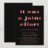 Bold Joint Infort Baby shower Invitation Oranje Kaart (Voorkant / Achterkant)